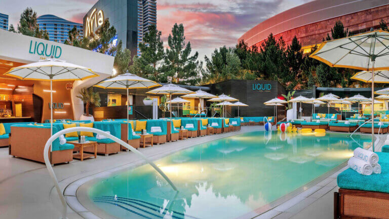 liquid pool at aria resort