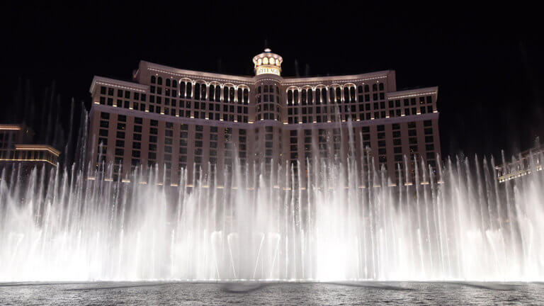 Las Vegas Bellagio Hotel Casino The Dancing Fountians Stock Photo