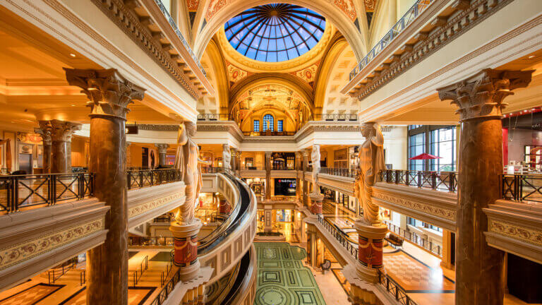 LAS VEGAS - April 13 : The Caesars Palace Hotel And Casino Interior On  April 13, 2016 In Las Vegas. Caesars Palace Is A Luxury Hotel And Casino  Located On The Las