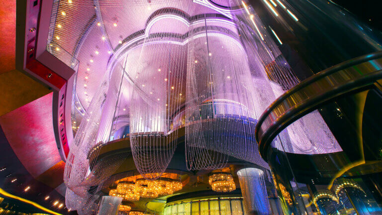 crystal and light display at cosmopolitan