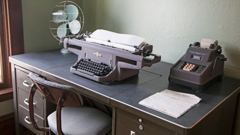 historic nevada northern railway typewriter