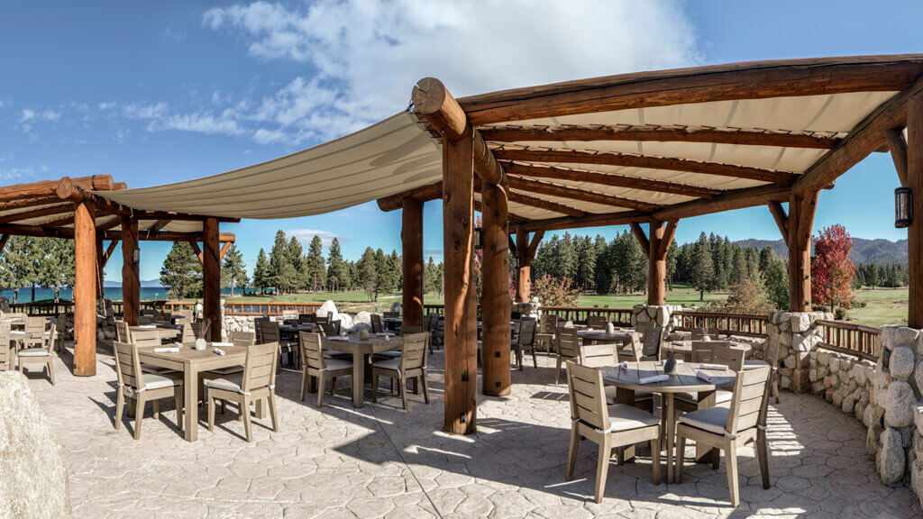 outdoor patio in edgewood lake tahoe