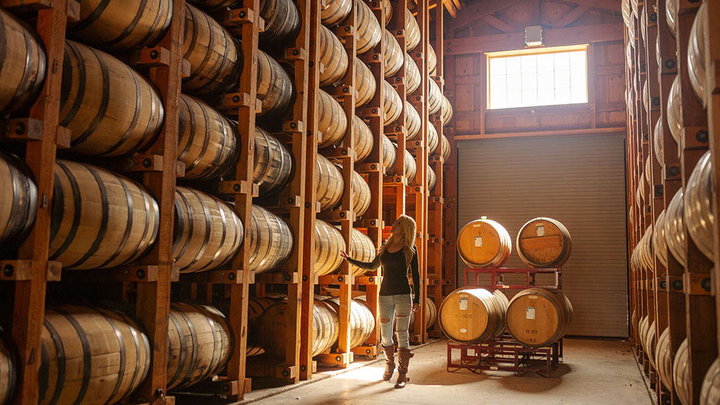 barrel room inside frey ranch farmers and distillers fallon nevada