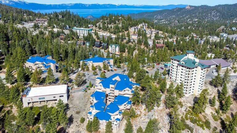 sunny landscape of holiday inn club vacations tahoe ridge resort in stateline south lake tahoe nevada