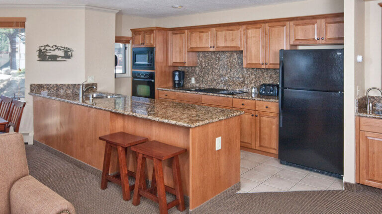 hotel room kitchen at holiday inn club vacations tahoe ridge resort in stateline south lake tahoe nevada