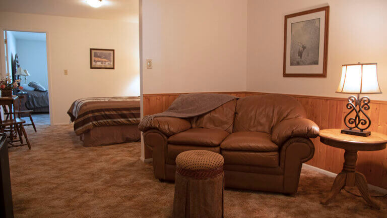 living room area at hotel lamoille