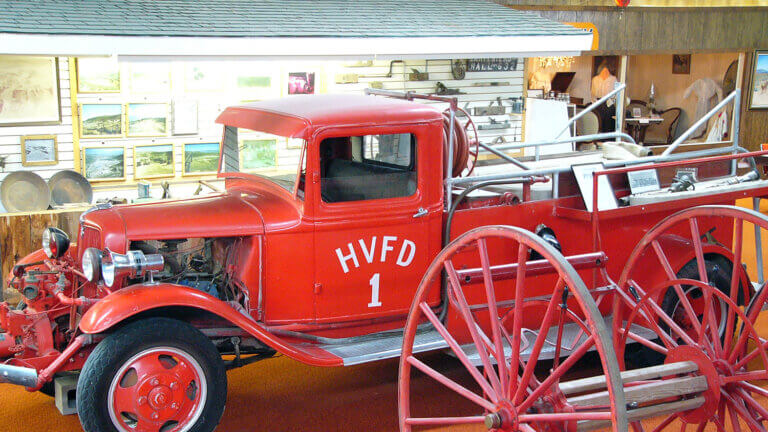 old firetruck at mineral county museum