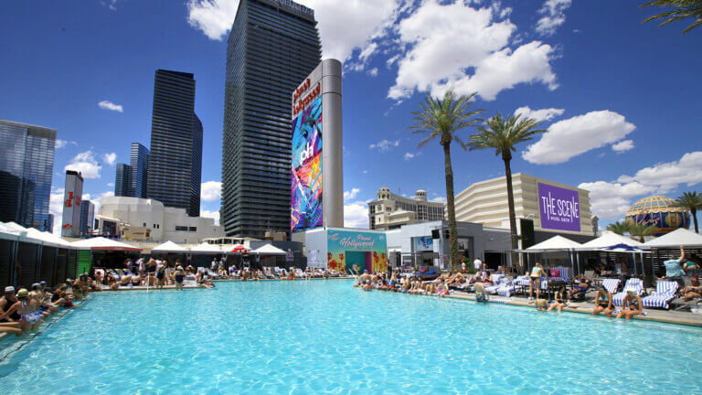 sitting poolside at planet hollywood