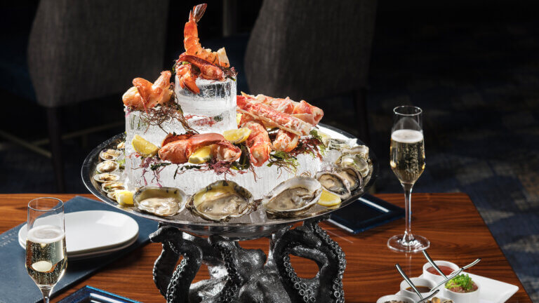 seafood platter at paris restaurant in las vegas