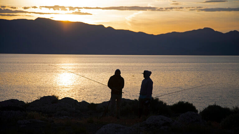 fishing at pyramid lake