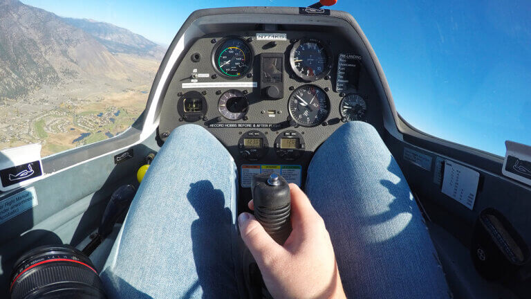 pilot seat of soaring nevada glider