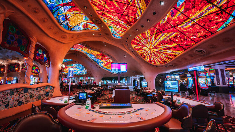 gaming tables at sunset station hotel and casino