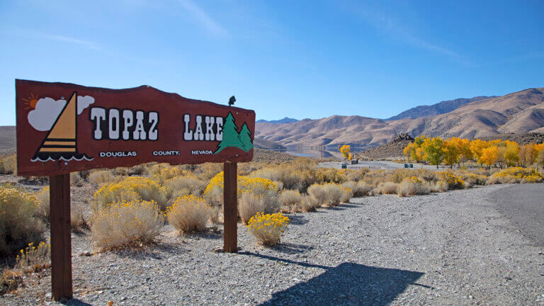 Fishing Topaz Lake sign