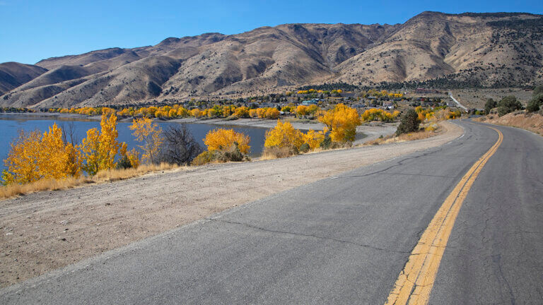 road next to Topaz Lake