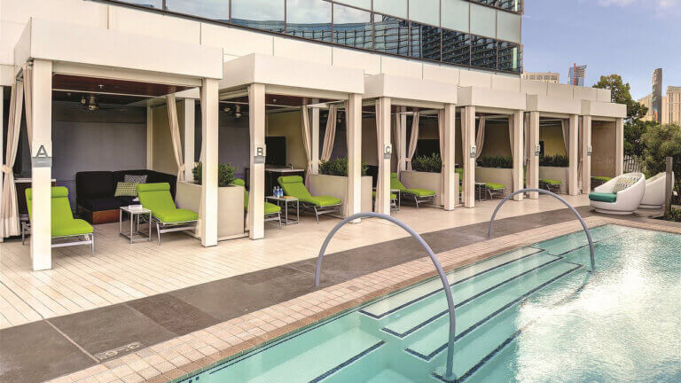 outdoor pool area in vdara