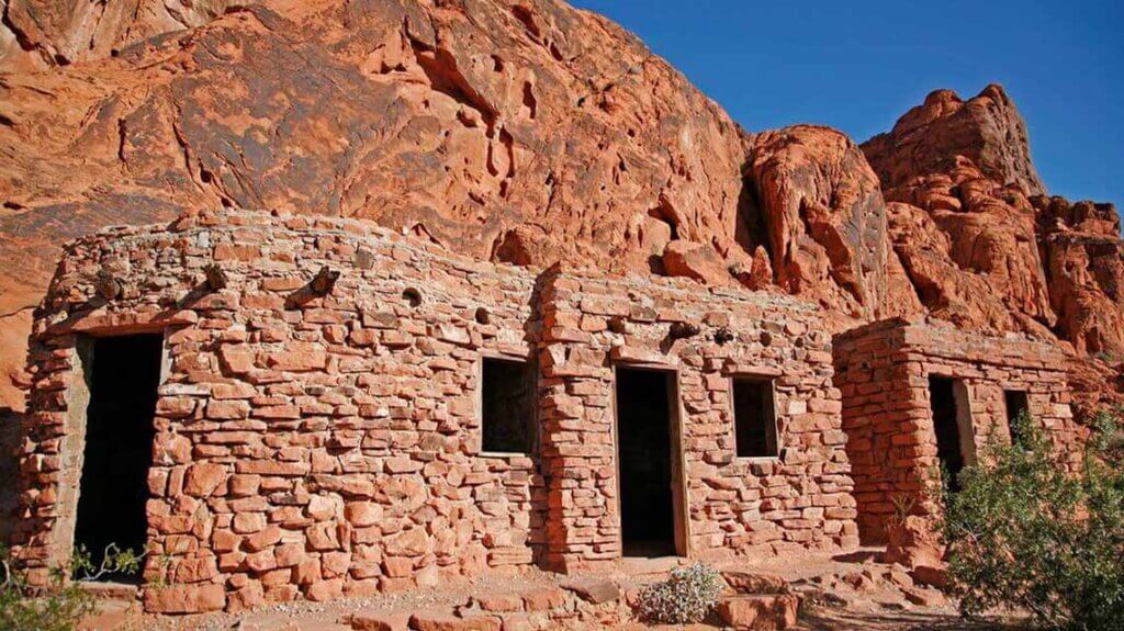 historic stone building at valley of fire state park