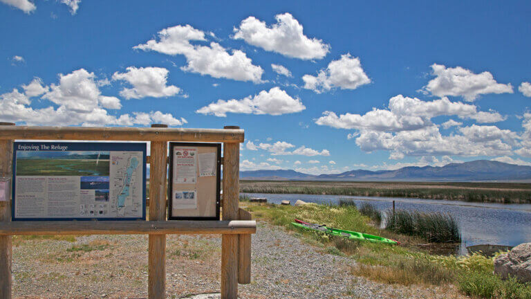 map and educational boards at ruby lake marsh