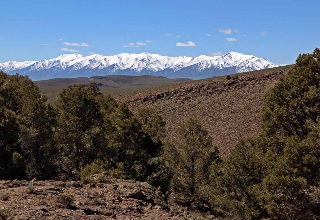 snowy toiyabe mountain range