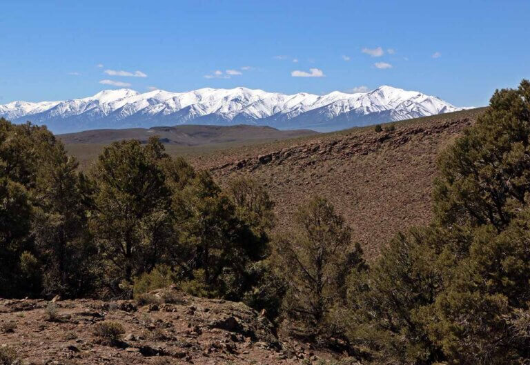 snowy toiyabe mountain range