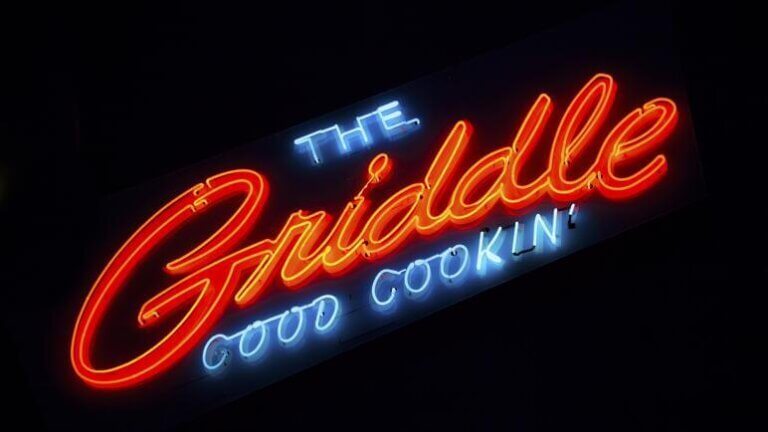 the griddle good cookin neon sign