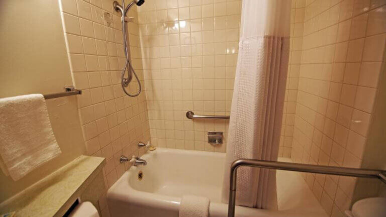 updated bathroom in historic hotel nevada