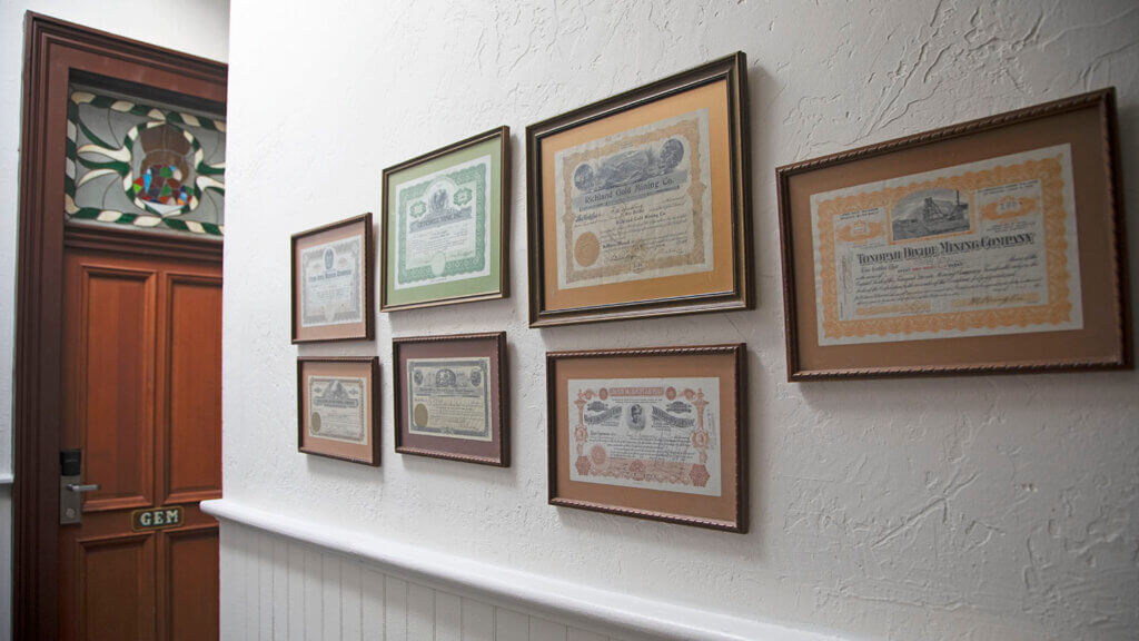 plaques on wall of the jackson house hotel and tea room