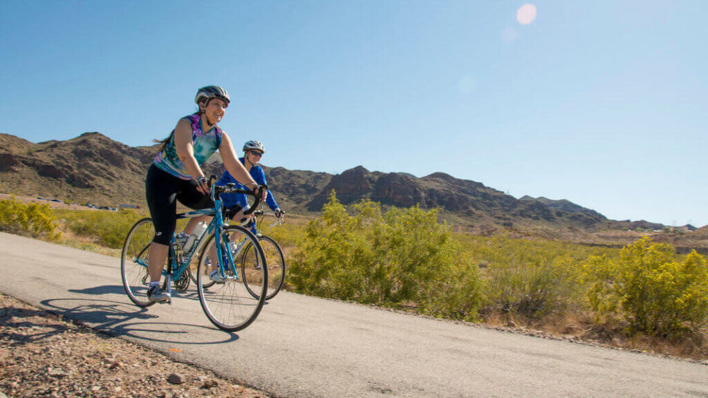 river mountains biking