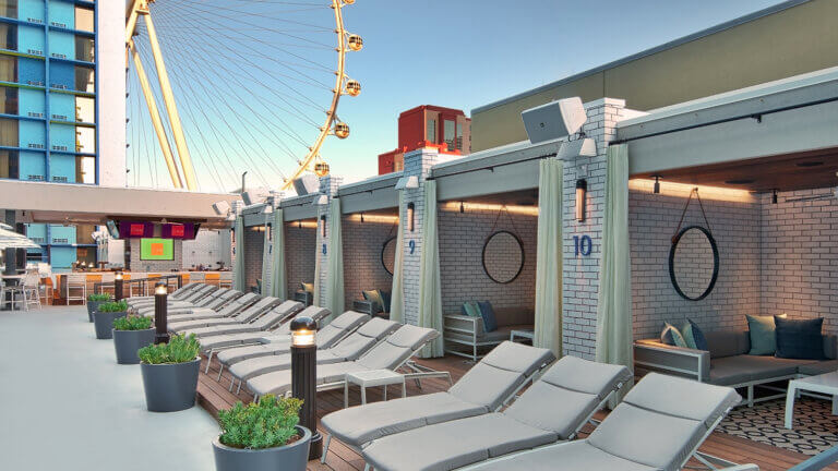 cabanas at the linq hotel pool