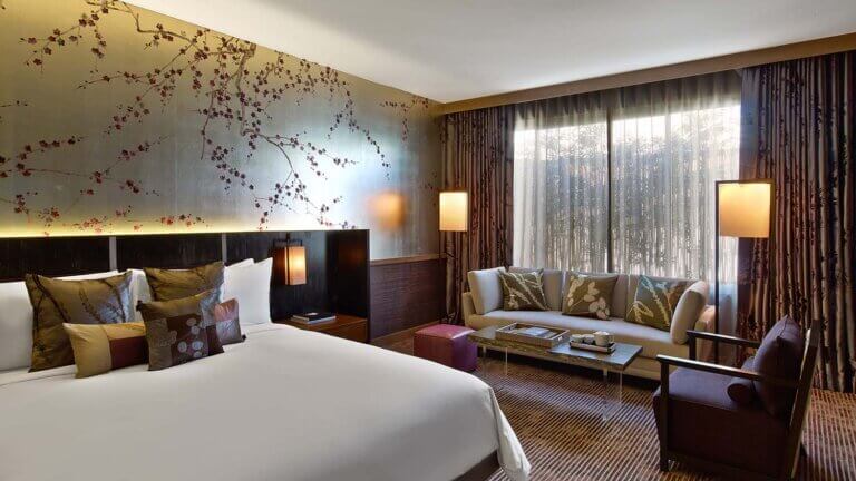 Queen bedroom at Nobu Hotel Caesars Palace