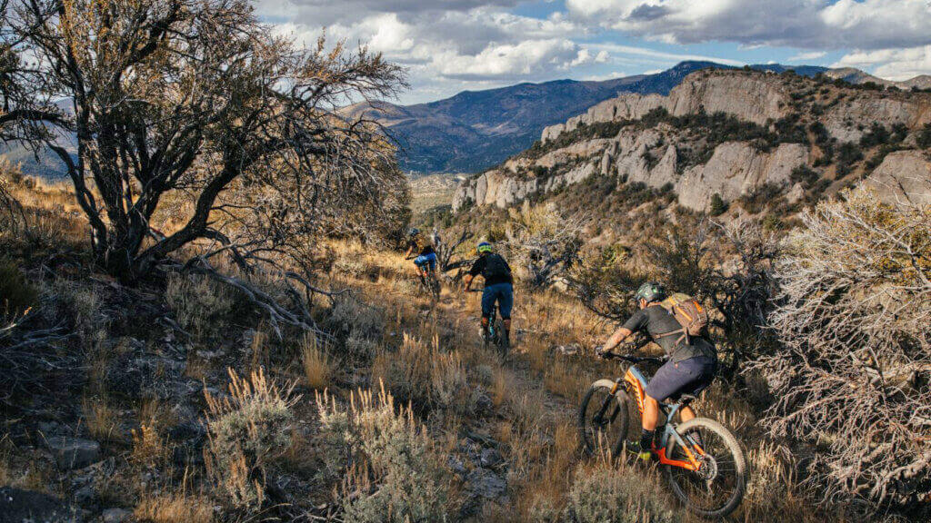 mountain biking at cave lake state park