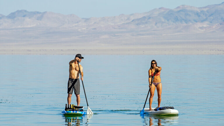 paddle boarding at Walker Lake