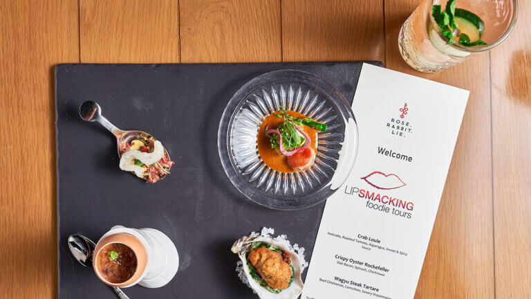 sample plate of different food served on a lip smacking foodie tour