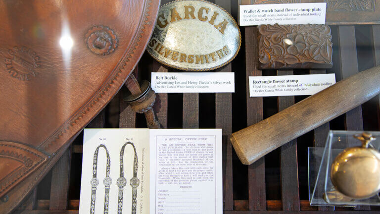 cowboy gear on display at the cowboy arts and gear museum