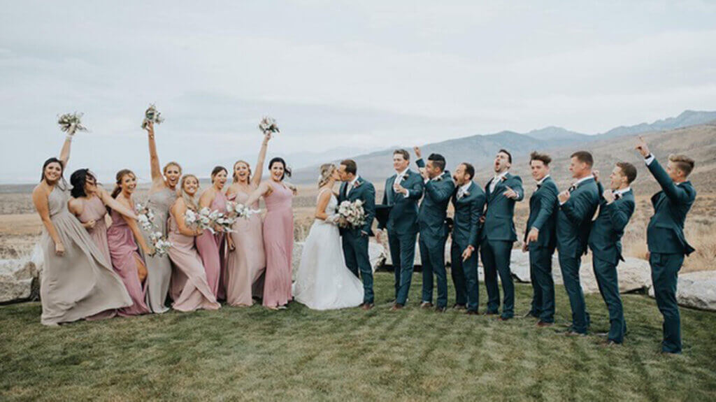 Ruby mountains, weddings, bridal party, outdoors, lamoille
