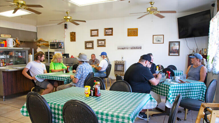 people eating at dinky diner