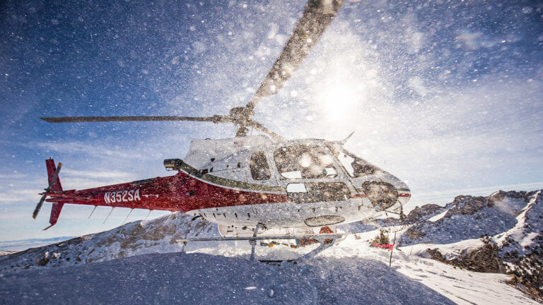 helicopter for ruby mountains skiing