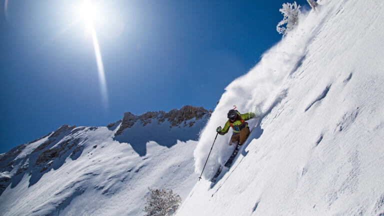 skiing down great basin ruby mountain