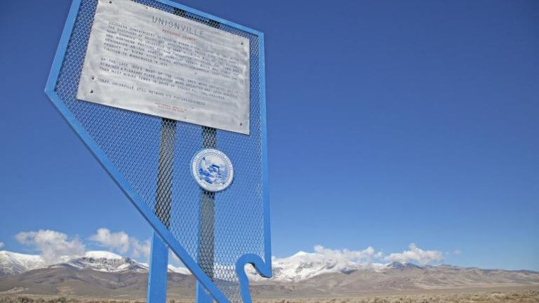 nevada history sign at unionville