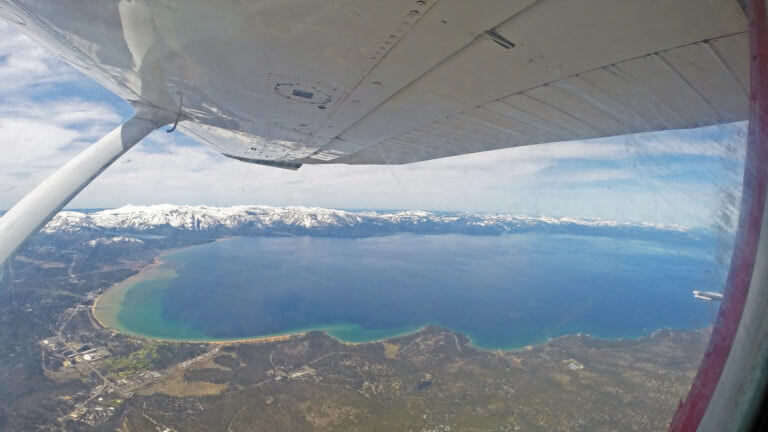 aerial view from skydive lake tahoe