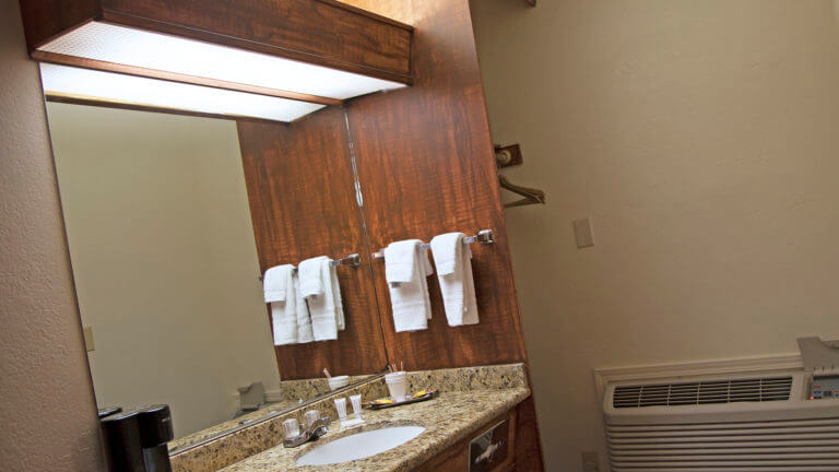 bathroom at death valley inn motel