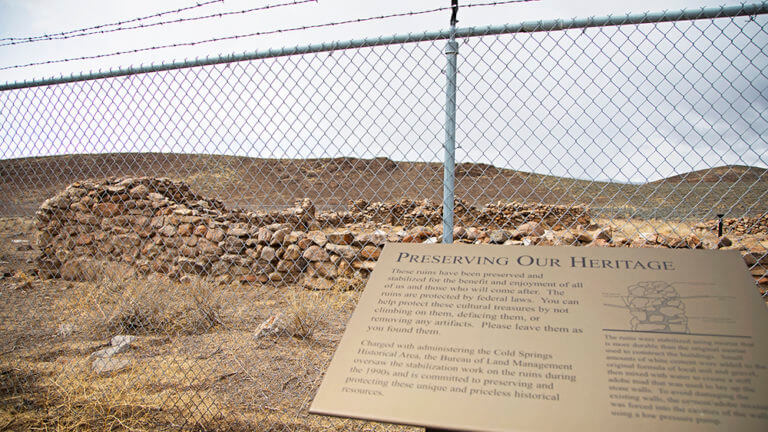 sign about preserving heritage at cold springs station