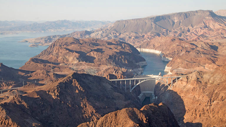 aerial view of hoover dam