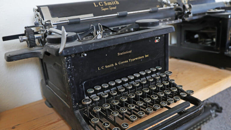 typewriter in million dollar courthouse