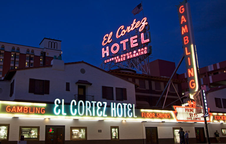 neon sign for el cortez hotel and casino