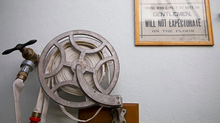 water hose at historic esmeralda county courthouse