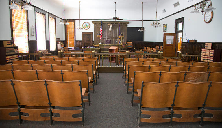 Inside historic esmeralda county courthouse