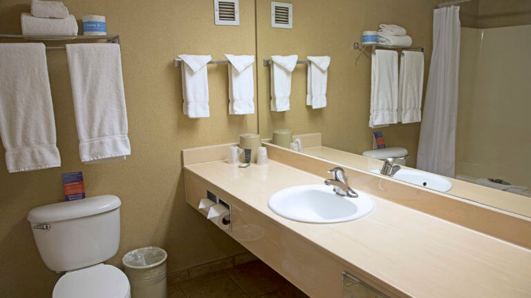 bathroom in hotel room