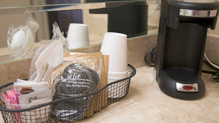 amenities in a hotel room at don laughlin hotel
