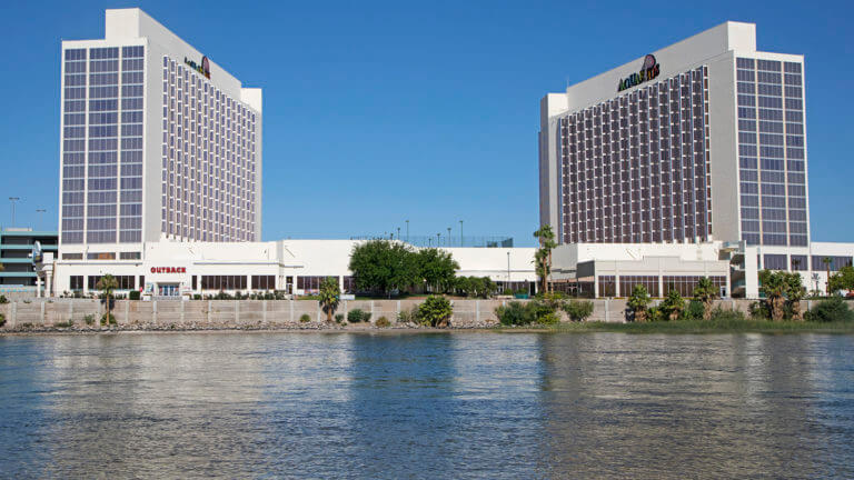 waterfront of the aquarius casino resort