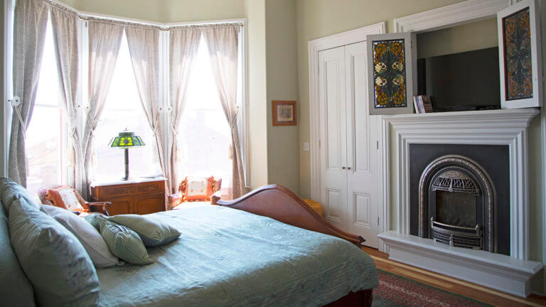 window view of a room inside the cobb mansion bed and breakfast